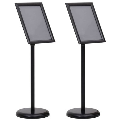 vidaXL Suporturi pentru postere Manual 2 pcs Negru 32.5 x 24 x 78 cm foto