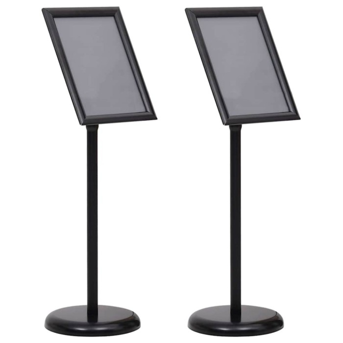 vidaXL Suporturi pentru postere Manual 2 pcs Negru 32.5 x 24 x 78 cm
