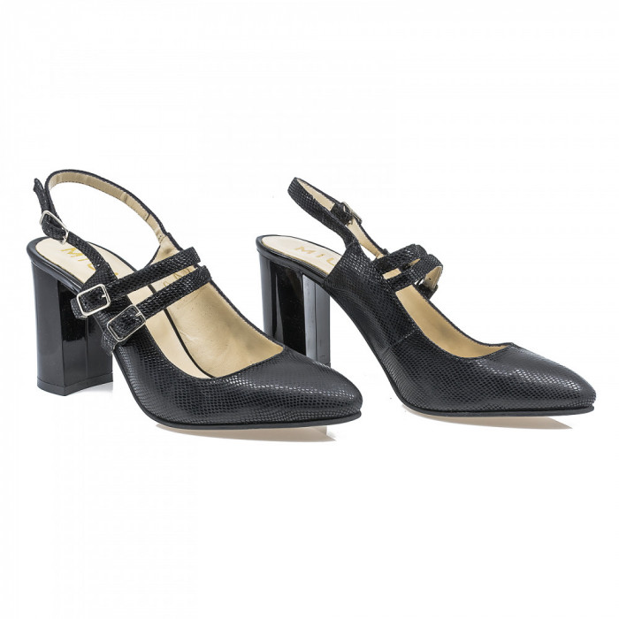 Pantofi dama, MIU-532/4N, eleganti, piele naturala, negru