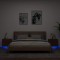 vidaXL Noptiere montate pe perete cu lumini LED, 2 buc., stejar maro 836825