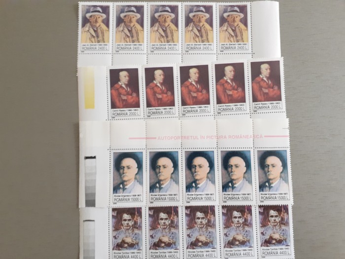 Romania LP 1535-Autoportretul in pictura-MNH-streif 5 serii