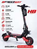 Trotineta electrica H8 6000W (2x3000W), 60V 28Ah, 70 km/h, frane hidraulice, roti 11 inch
