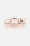 Tommy Jeans curea de piele culoarea bej, AW0AW15836