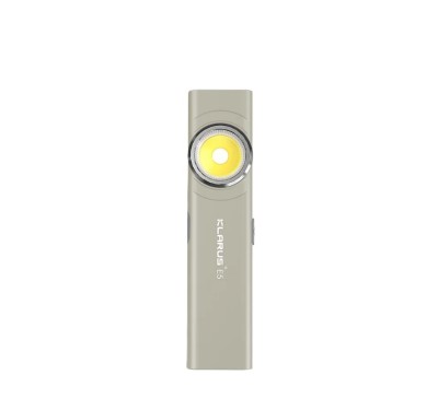 Lanterna EDC Klarus E5, 600 lm, baza magnetica, clips, incarcare USB-C, EDC, dublu LED pentru apropiere si distanta, gri foto
