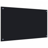 Panou antistropi de bucătărie negru 100x60 cm sticlă securizată