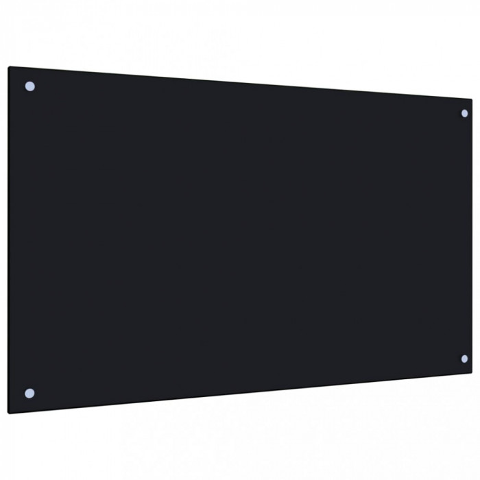 Panou antistropi de bucătărie negru 100x60 cm sticlă securizată