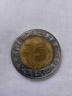 5 pesos 1998 mexic foto