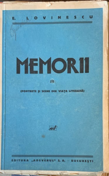 Memorii - Eugen Lovinescu