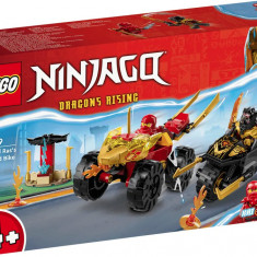 LEGO Ninjago - Infruntarea dintre Kai in masina si Ras pe motocicleta [71789] | LEGO