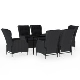 Cumpara ieftin Set mobilier pentru gradina, 7 piese, gri inchis
