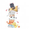 Sticker autocolant de perete pentru camera copilului, pisicute, 110 cm