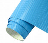 Rola Folie Carbon 3D Albastru, 10x1.5m, Tehnologie de Eliminare a Bulelor de Aer, Palmonix