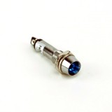 Bec martor 12Vdc 9x36mm LED albastru metal