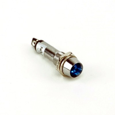 Bec martor 12Vdc 9x36mm LED albastru metal foto