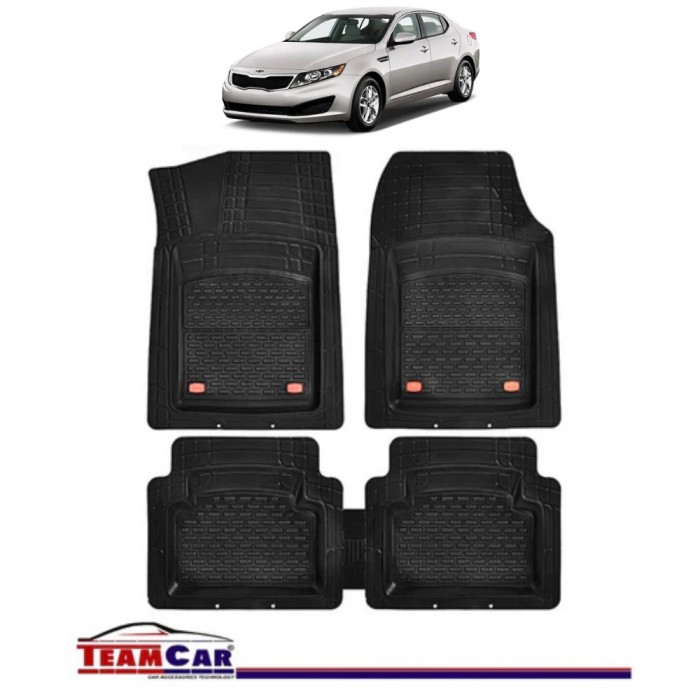 Covorase Auto TeamCar&reg; Kia Optima TF (2010-2015) - Negru - Cauciuc Rezistent Tip Tavita