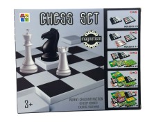 Set magnetic 9 in 1 Joc Sah, jocuri de societate clasice pentru copii si familie