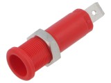 Conector banană 4mm roșu 10A 5kV ELECTRO-PJP 5266-HT-C-R montaj pe panou șurub
