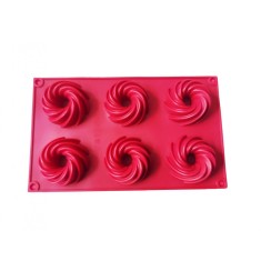Forma silicon pentru prajituri, 6 cavitati, Spirala, 155COF