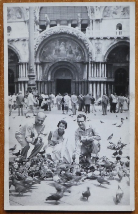 Fotografie originala, Radu Beligan, Grigore Vasiliu Birlic si Nancy Birlic in Italia