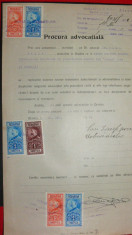 D15 Document 1929 cu timbre fiscale Ferdinand-efigia in cerc foto