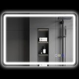 HOMCOM Oglinda de baie cu iluminare LED, pad anti-&icirc;ntunecare, 3 culori reglabile, culoare argintie | Aosom Romania