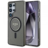 Husa MagSafe pentru Samsung Galaxy S25 Ultra S938, Guess, IML Glitter Circle, Neagra