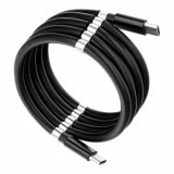 Cablu Date &amp; Incarcare Tip C - Tip C 3A Magnetic (Negru) 1 Metru C676