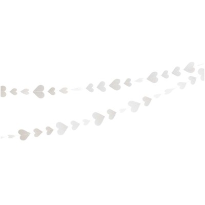Banner cu Inimioare, Cyrax, Tip Franjuri, 4 m, Rola de Ata Inclusa, Alb foto