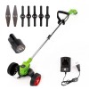 Motocoasa cu Roti, 2 in 1 PENDAN, cu 1 Acumulator 12V, 7 lame incluse