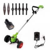 Motocoasa cu Roti, 2 in 1 PENDAN, cu 1 Acumulator 12V, 7 lame incluse