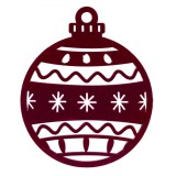 Suport Pahare Crăciun, Lemn, Bordo, Textură Catifelată, 8.5x10.5cm, Oem