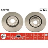 Set disc frana Alfa Romeo Gtv (916) 09.94-10.05, Spider (916) 09.94-04.05, Fata, 284X22mm, ventilat, TRW