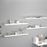 Gossi rafturi de perete, 4 buc., alb, 120 x 23,5 x 3,8 cm, mdf