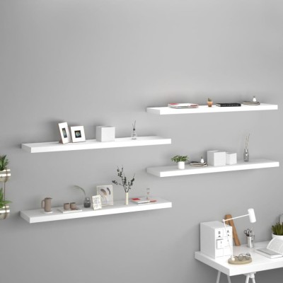 Gossi rafturi de perete, 4 buc., alb, 120 x 23,5 x 3,8 cm, mdf foto