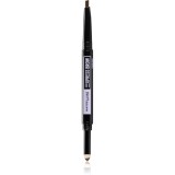 MAYBELLINE NEW YORK Express Brow Satin Duo creion pentru spr&acirc;ncene pulbere duo culoare 02 - Medium Brown