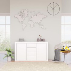 Dulap, alb extralucios, 120x36x69 cm, lemn prelucrat