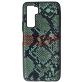Husa Huawei P30 Lite, TPU Leather Snake, Verde, Protectie Premium