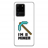 Husa compatibila cu Samsung Galaxy S20 Ultra Silicon Gel Tpu Model Minecraft Miner