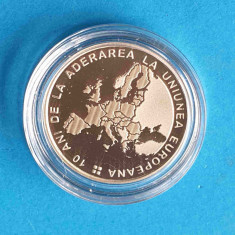 50 Bani 2017 Moneda Proof 10 ani de la aderarea la Uniunea Europeana - UE