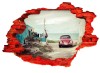 Autocolant decorativ, Gaura in perete, Multicolor, 85 cm, 519STC-2, animale si pasari, Oem