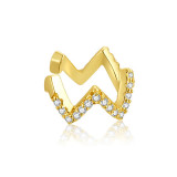 Cercel ear cuff argint 925, JW973, model zig-zag, placat cu aur