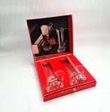 Vtg 2 Pahare Bere din Cristal RASTAL Suflate Manual anii &#039;70 Cutie Originala