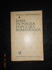 NICOLAE CONSTANTINESCU - RIMA IN POEZIA POPULARA ROMANEASCA (1973) foto