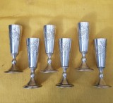 6 PAHARE MICI DIN ARGINT PENTRU VODCA-RUSIA SOVIETICĂ-KIEV-ANII 30-165 GRAME
