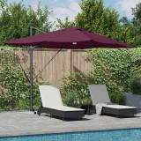 VidaXL Parasol Roma cu Picior &Icirc;ncărcat Roșu, Negru 352 x 251 x 265 cm