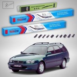 Cumpara ieftin Ștergătoare Toyota Corolla E11 Estate 1997-2001 | Set Față și Spate Flat Premium &ndash; TeamCar&reg;