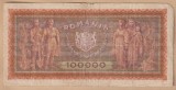 (1) BANCNOTA ROMANIA - 100.000 LEI 1947 (21 IANUARIE 1947, REGALISTA