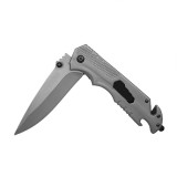 Cumpara ieftin Cutit Salvare IdeallStore&reg;, Otel Inoxidabil, 23cm, Spargator Geam, Taietor Centura, Argintiu, Camping