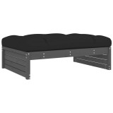 Cumpara ieftin Taburet de gradina, 120x80 cm, gri, lemn masiv de pin