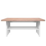 Cumpara ieftin Masuta de cafea din pal melaminat alb si maro stejar sonoma TOPTY 115x55x48 cm